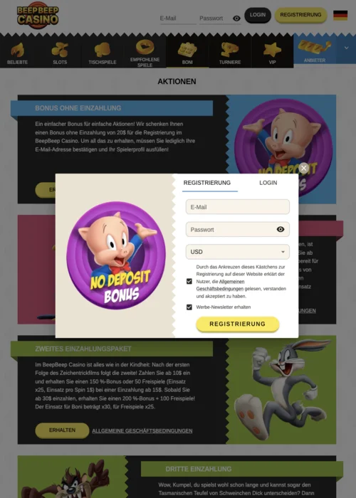 Willkommenspaket Beep Beep Casino<
